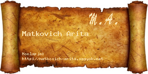 Matkovich Arita névjegykártya